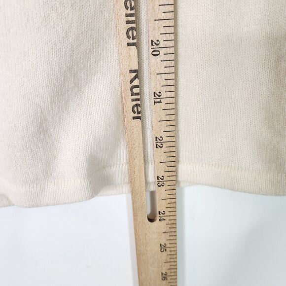 IISLI Sweater Womens Medium Winter White Dragon Sequin Sleeveless Cashmere Top‎ - Picture 8 of 12